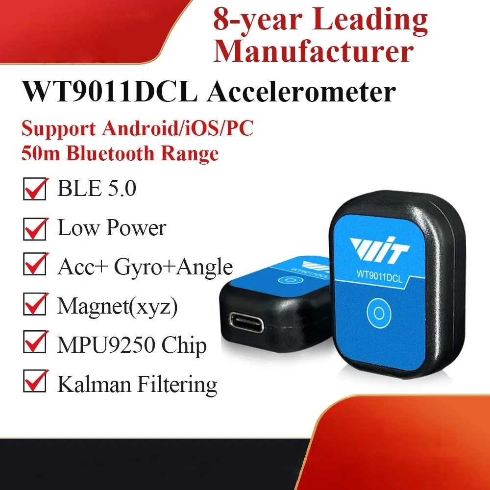 Bluetooth 5.0 Accelerometer sensor 50m range WT9011DCL Gyroscope Angle Sensor Electronic Compass Magnetometer Inclinometer