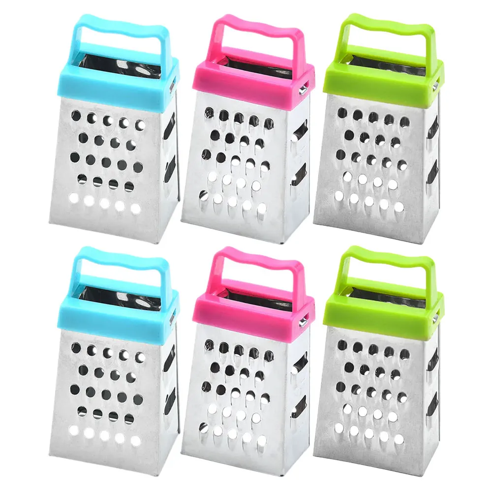 6Pcs Stainless Steel Radish And Potato Slicer Mini Cheese Grater Stainless Steel Small Box Grater Multi-Function Kitchen Gadget