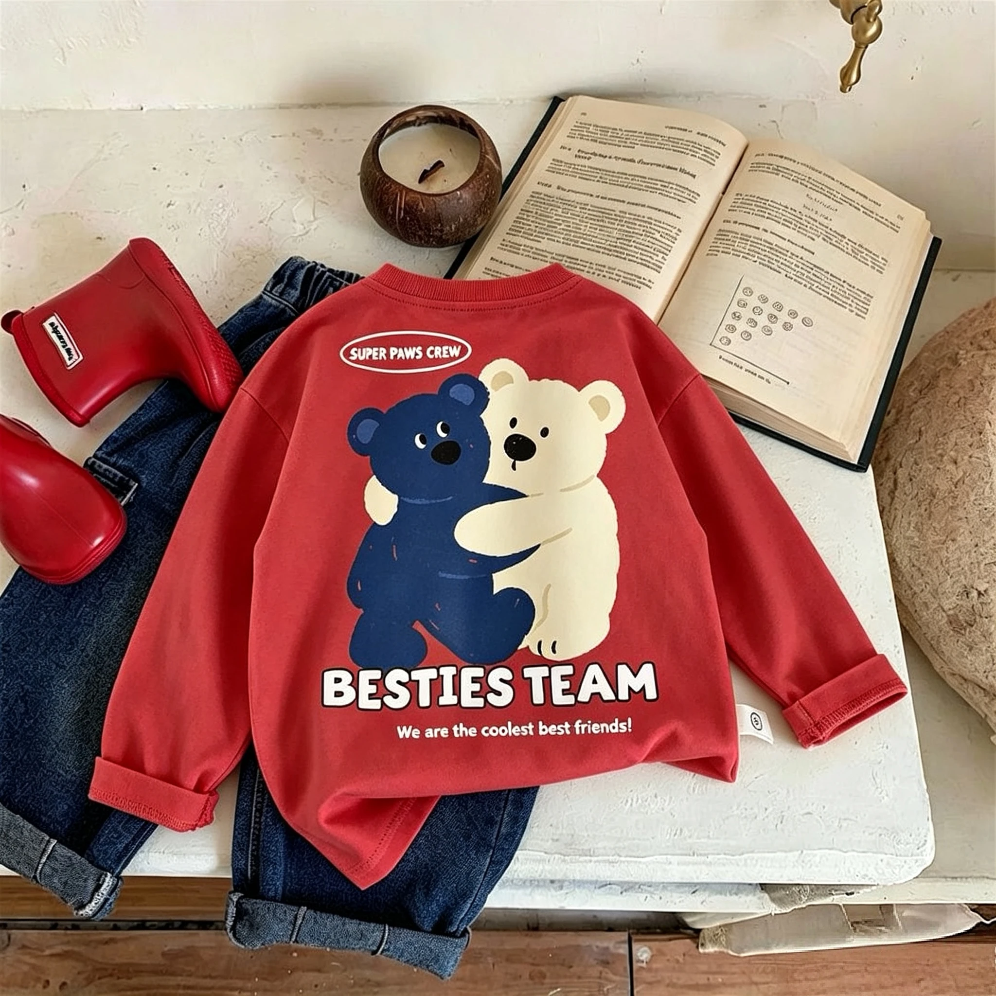 Frühling Herbst Kinderkleidung Langarm-T-Shirt mit Cartoon-Druck Modisches Beliebtes Kinder-Freizeit-Unterhemd Oberteil Mädchen-Bluse – Detail 6