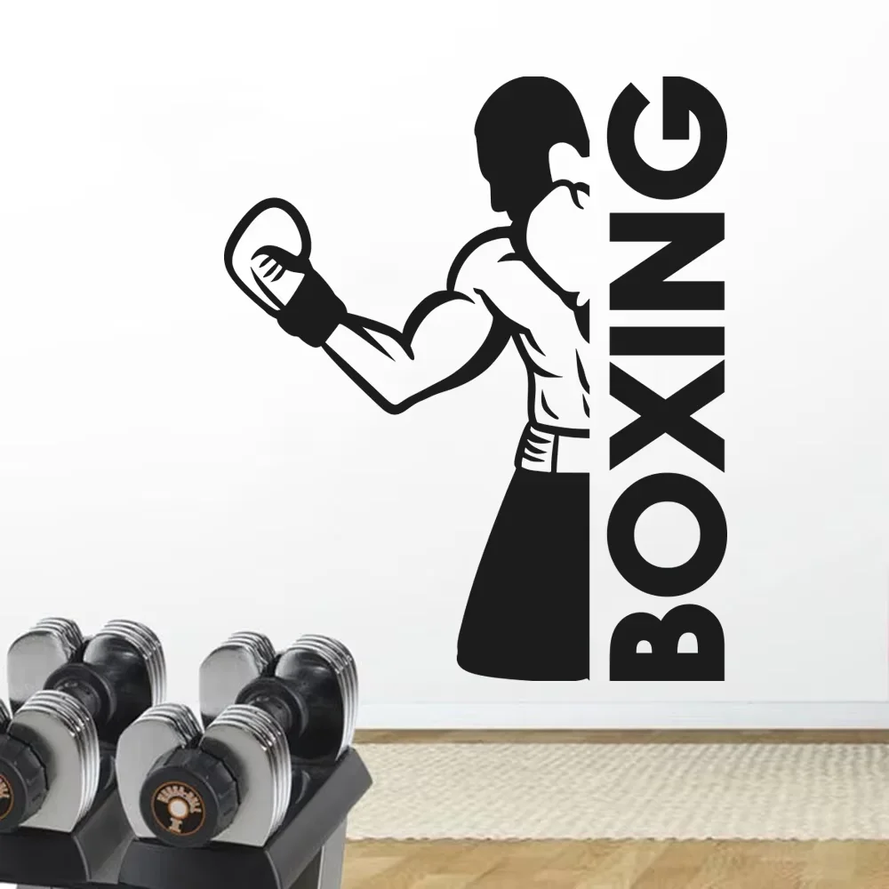 Boxing Wall Sticker Sport Gym Art Murals Wall Decals Boys Room Wall Decoration Removable Home Decor