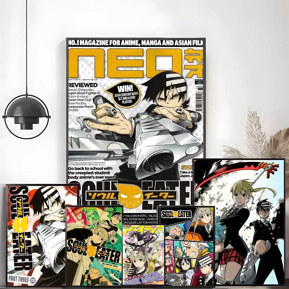 S-Soul E-Eater Anime Poster adesivo de arte de alta definição autoadesivo à prova d'água decoração de casa para sala de estar