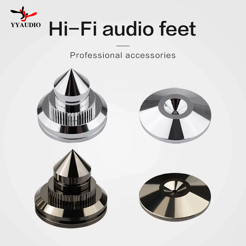 4 PCS 30*27mm speakers Stand Feet Foot Pad Pure copper silver loudspeaker box Spikes Cone Floor Foot Nail M28*26