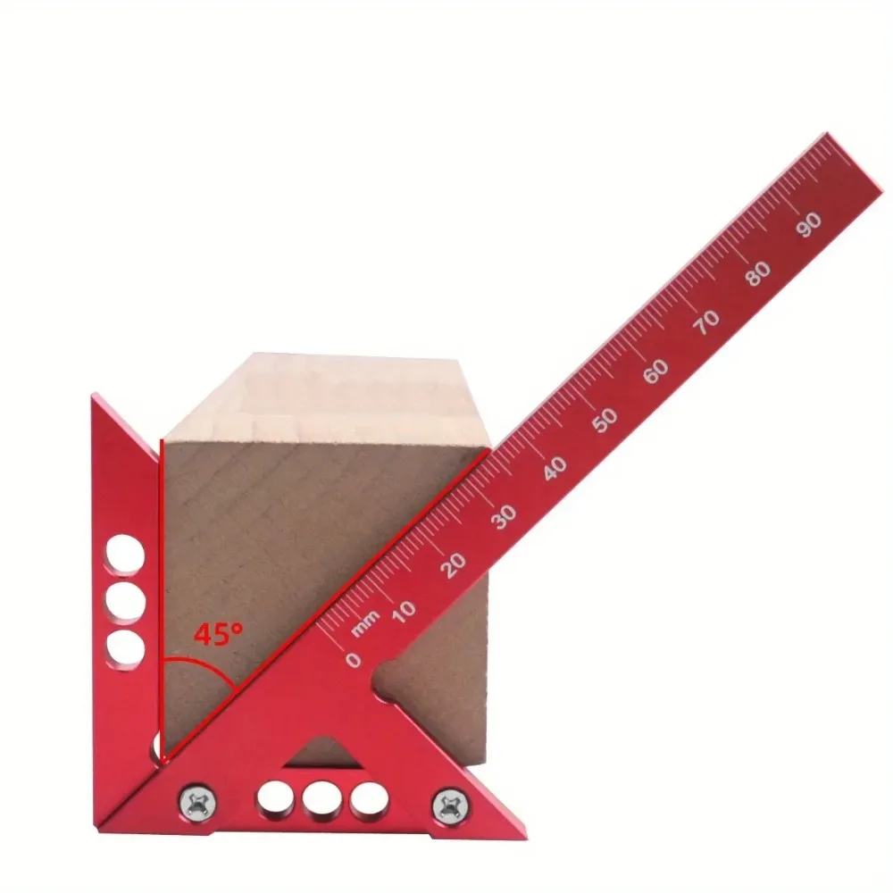 Durable 45/90 Degree Center Finder Woodworking Square Aluminum Metric Imperial Right Angle Line Gauge Woodworking Line Caliber