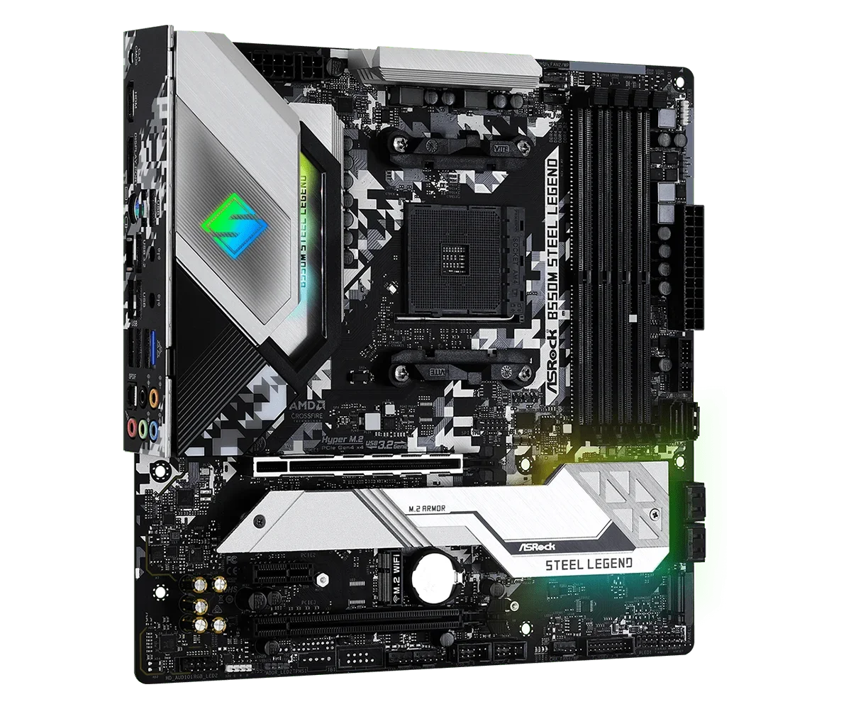 ASRock B550 Motherboard B550M STEEL LEGEND Socket AM4 support
