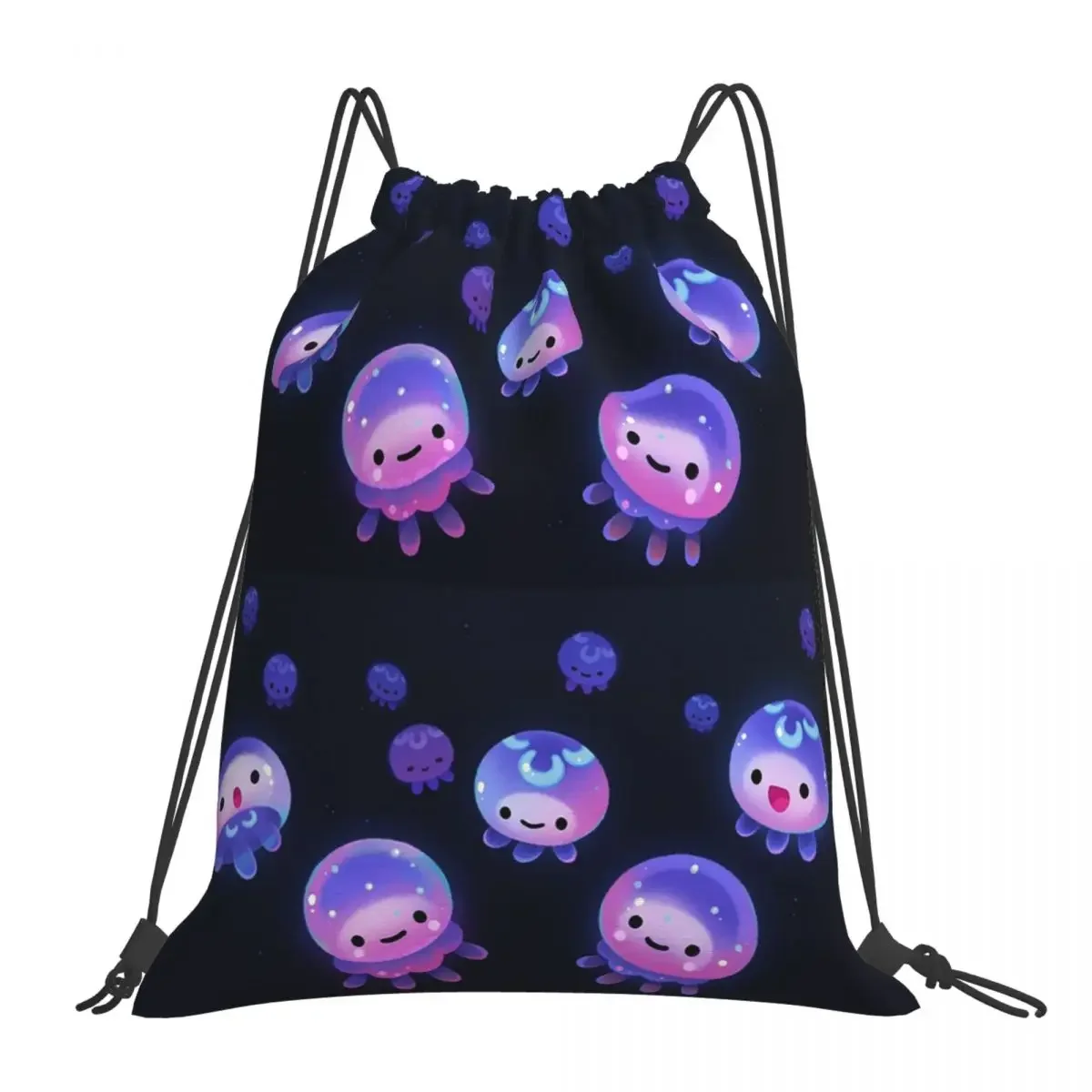 Baby Jellyfish Backpacks Casual Portable Drawstring Bags Drawstring Bundle Pocket Sports Bag BookBag For Travel School