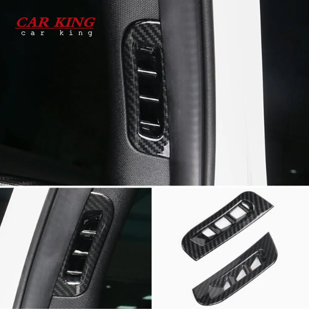 

ABS Carbon fiber For dodge durango 2017 2018 2019 Car front Small air outlet Decoration Cover Trims Car Styling Accessories