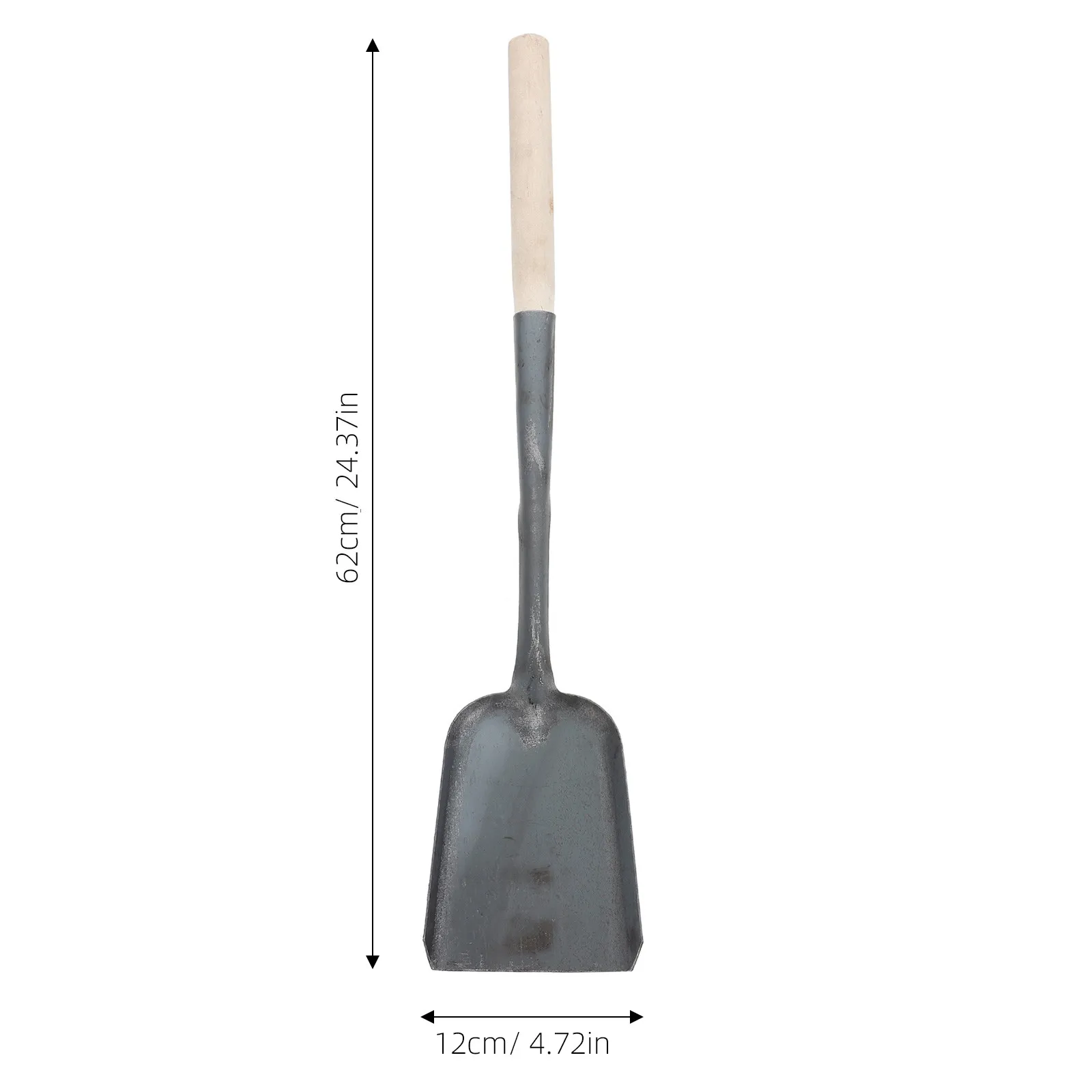 2Pcs Premium Fireplace Shovel Set Heavy Duty Coal Ash Cleaning Shovel Long Wooden Handle for Home Kitchen Bbq Grill Fireplace