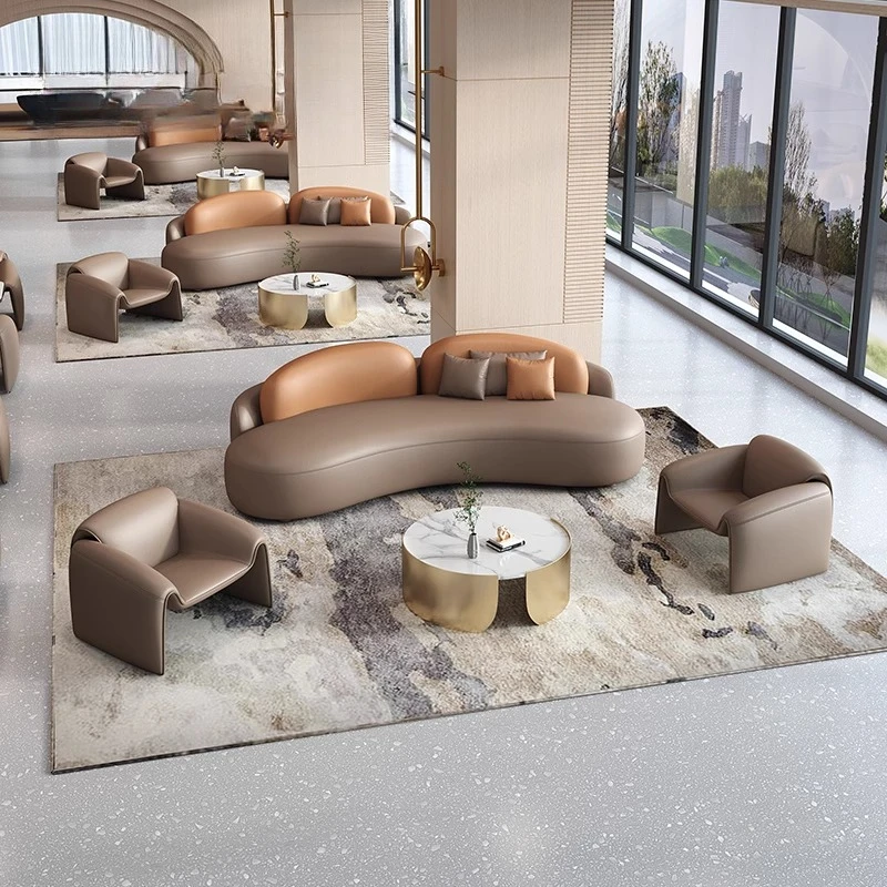 منطقة الاستقبال، ردهة الفندق التجارية، القاعة الكبرى، صالة VIP، منطقة الراحة، مكتب المبيعات المنحني، أريكة التفاوض، الأثاث التجاري #1