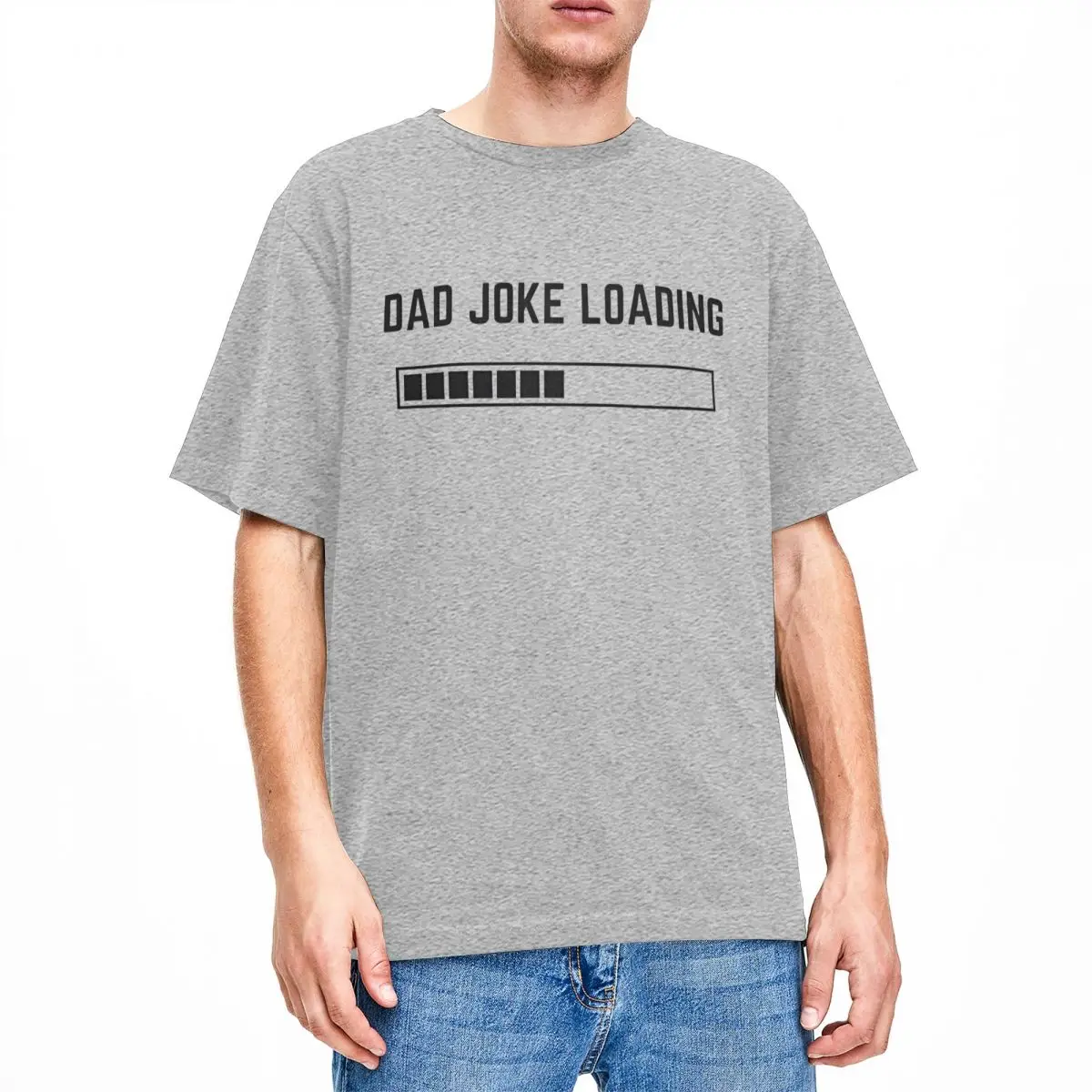 Dad Joke Loading Fathers Day T Shirt Men's Cotton Fun T-Shirt Crew Neck Tees Short Sleeve Clothing 4XL 5XL 6XL