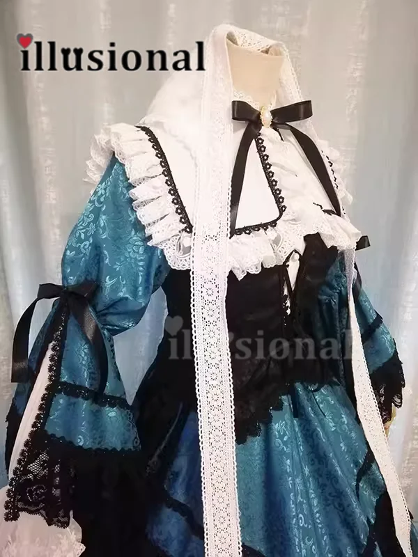 illusional Custom made Suiseiseki from Rozen Maiden Suiseiseki Cosplay Costume Anime eveningparty dress female Halloween gift