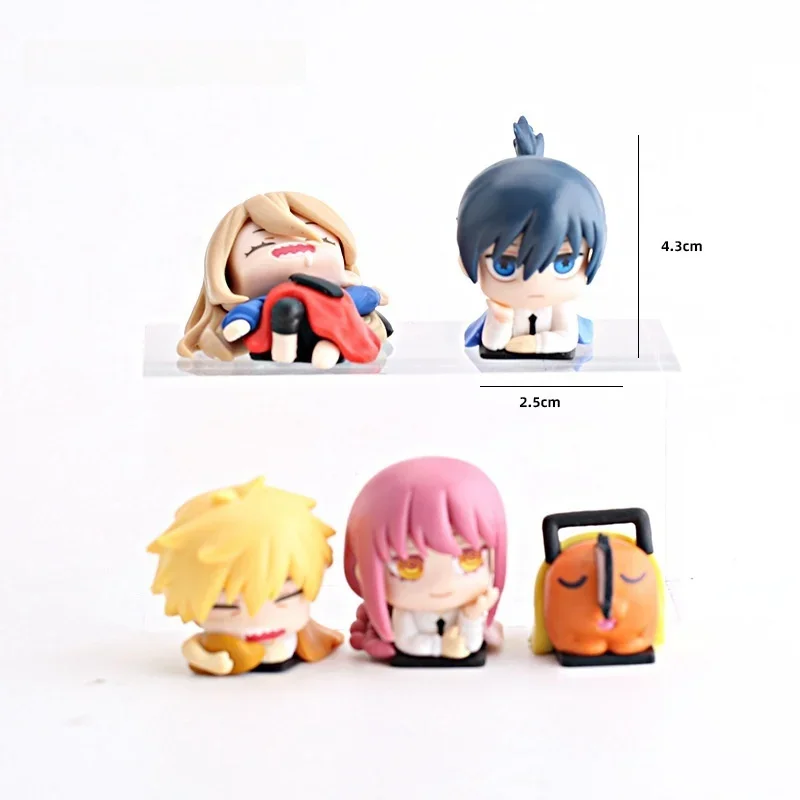 Anime Chainsaw Man Power Figurine Denji Aki Sleeping Decoration Statues Makima Figures Pochita Desk Ornament Room Accessories