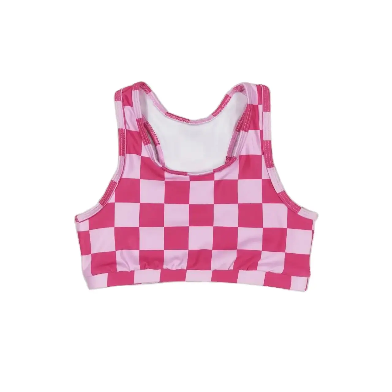 GT0521 Stylish, Good-Looking, Comfortable And Durable Girls Clothes  Sleeves Top Pink Plaid  Print  With  Children Clothes