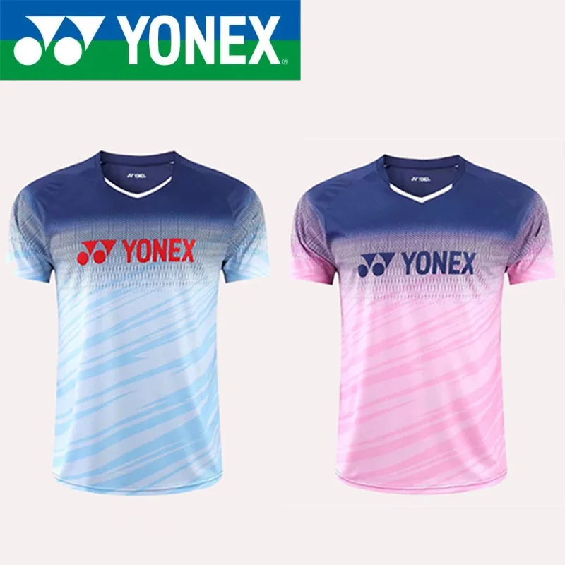 Yonex униформа для бадминтона для мужчин и женщин, быстросохнущая дышащая, впитывающая пот, с короткими рукавами, тренировочная форма для соревнований