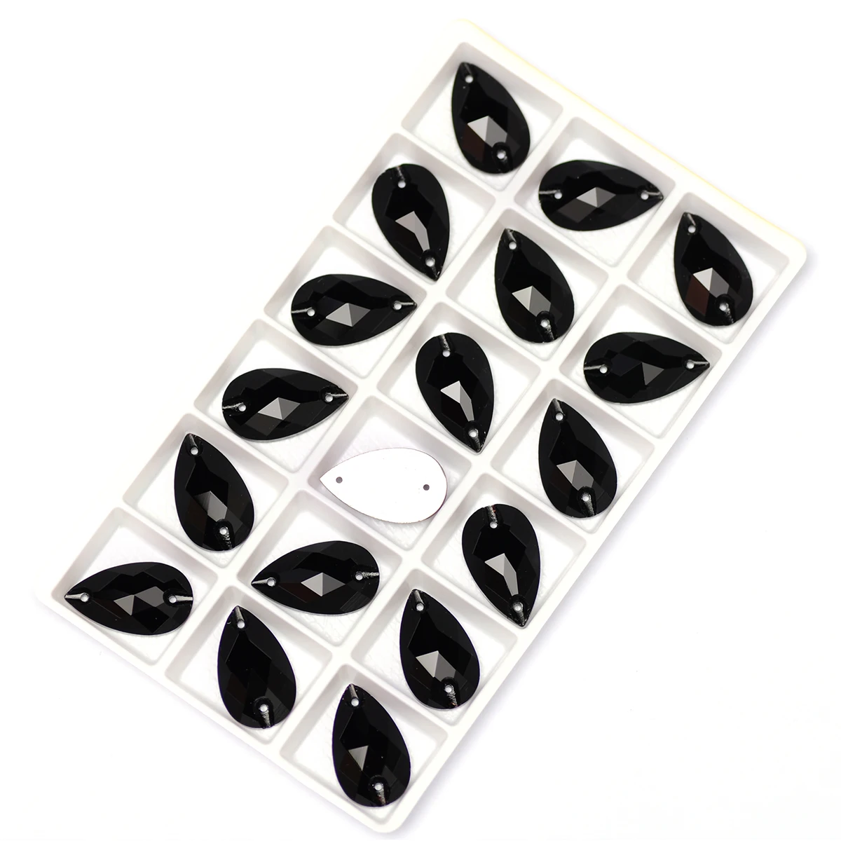 Mix size Black color Sewing Rhinestone Sew On K9 Crystal Flatback Drop shape Gems Strass Stones For Clothes Dress Crafts