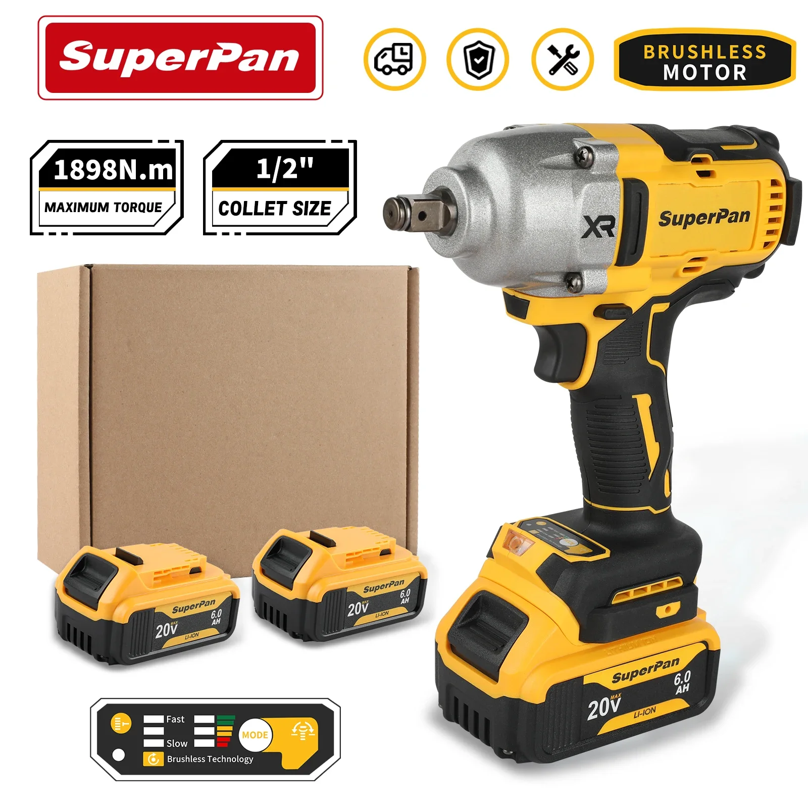 Avvitatore a percussione a batteria - Potenza massima 1000 W, 0 - 2300 giri/min No - Velocità di carico |   Compatibile con la batteria Dewalt da 20 V