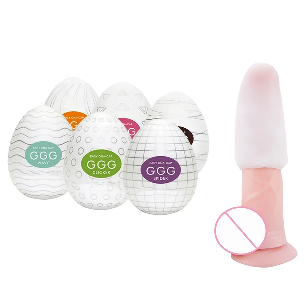 6pcs/Set Male Masturbation Cup Vagina Egg Penis Massage Adult EGG Stockings Masturbaton Portable Airplane Cups Men Sex Toys