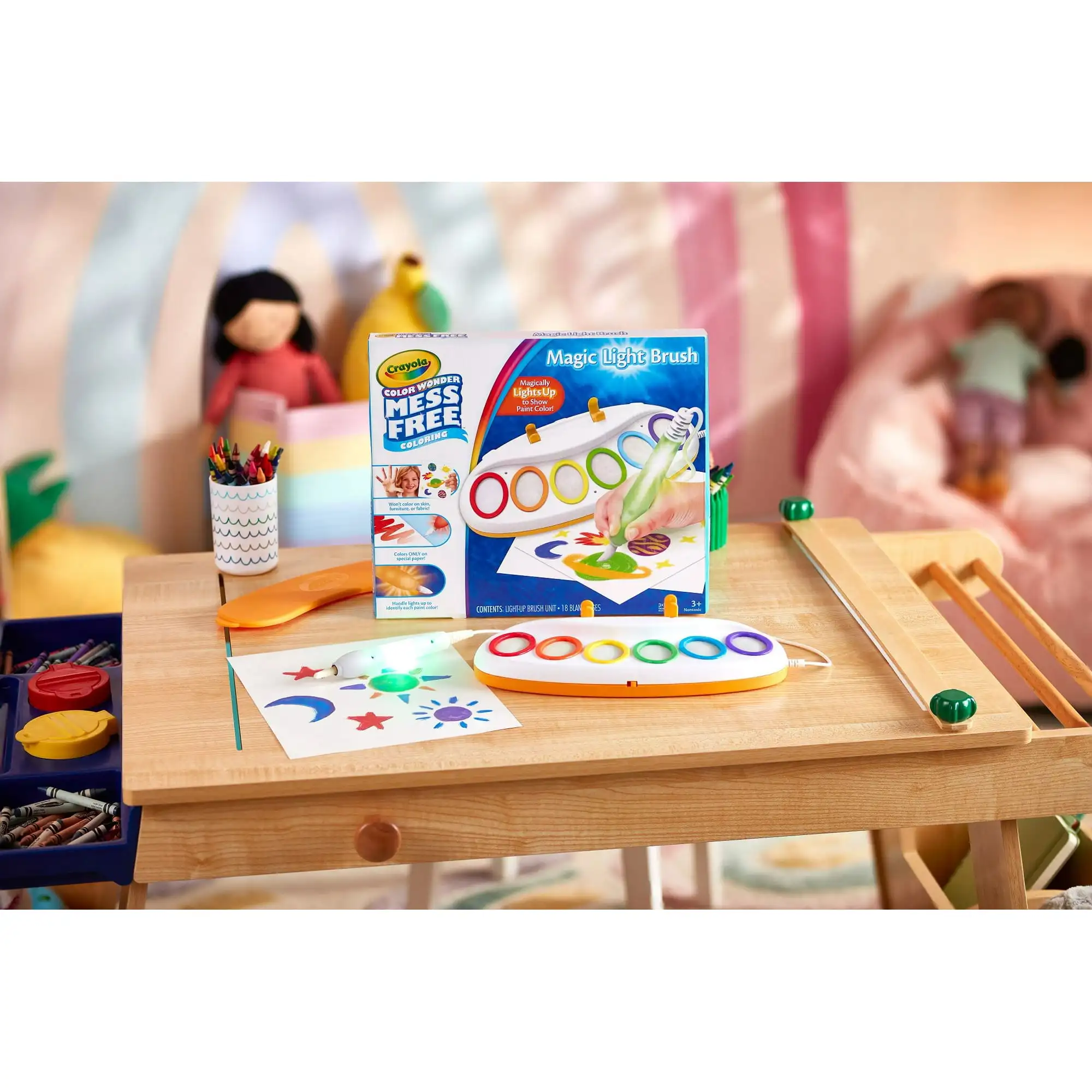 Crayola Color Wonder Magic Light Brush, Mess Free Kids Painting Set, Toddler Activities, Educational Toys, Gifts for Ages 3 & Up