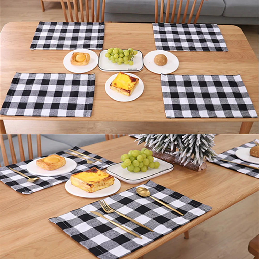 

2Pcs CutleryMat Placemat SilverwareCushion ForkPad ChristmasPlaid ClassicPattern EcoFriendly Reusable HomeRestaurant