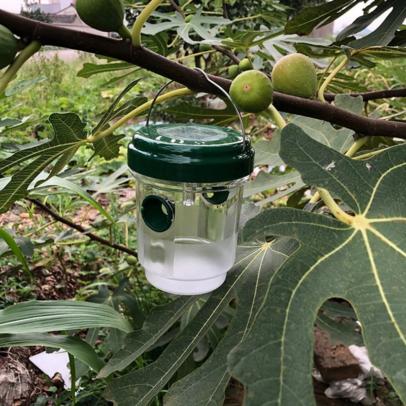 Wasp Trap - Hanging Design, Solar LED Light To Capture Flying Insects Insect Trap To Easy To Use