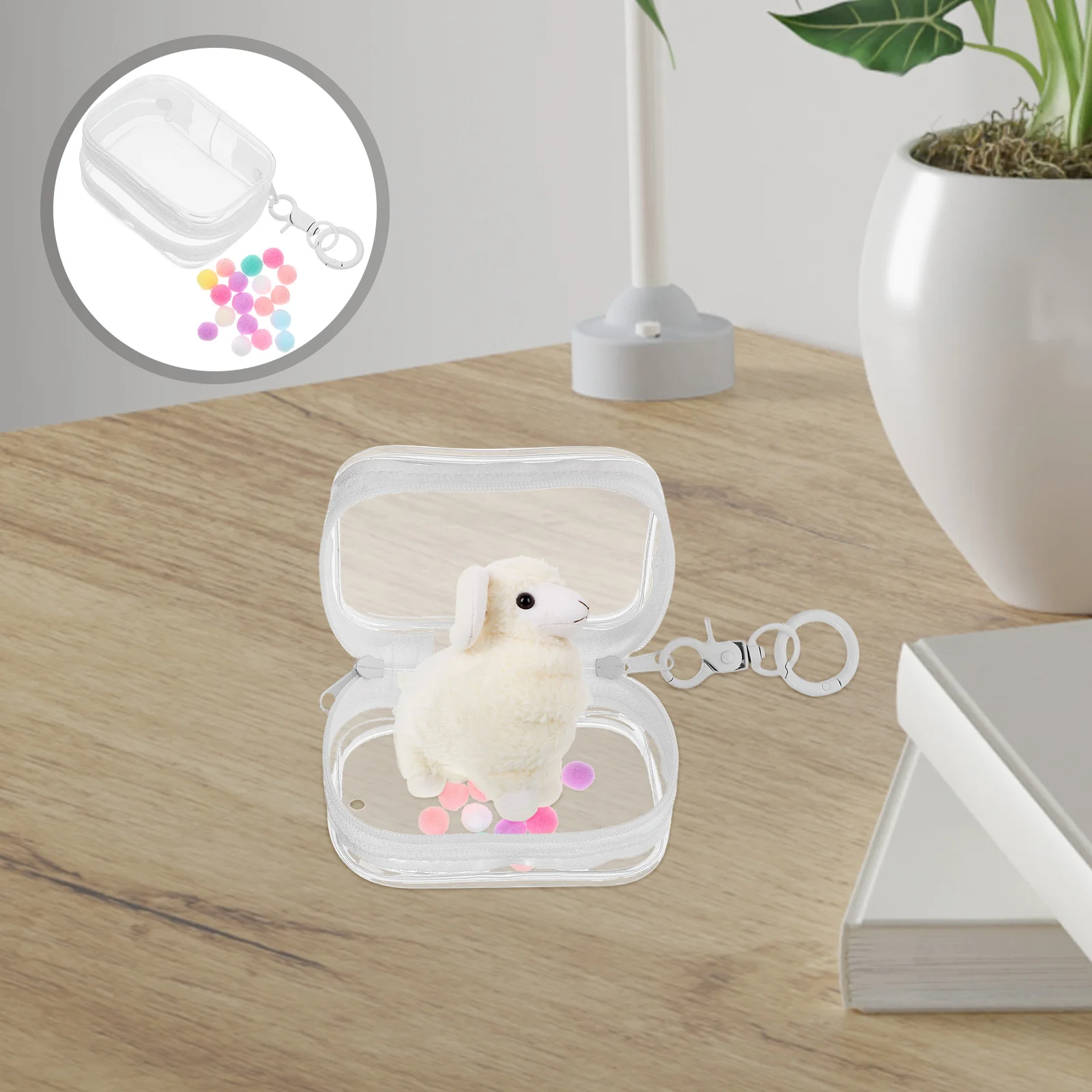 

Clear Pvc Display Case Transparent Storage Bag Keychain Organizer Hangable Figure Box Container For Collectibles Mini