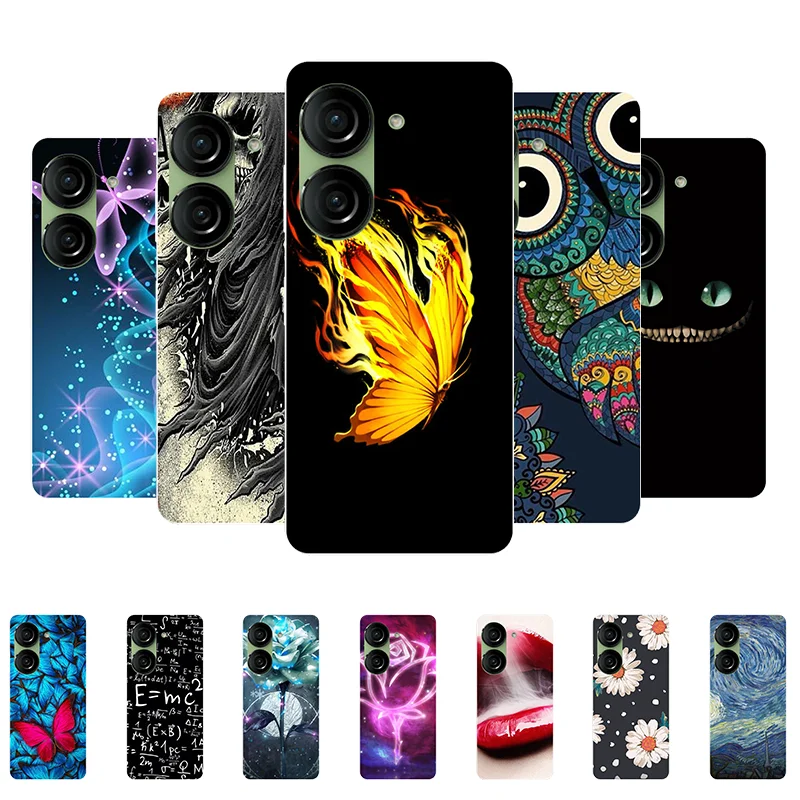 Dla Asus Zenfone10 AI2302 obudowa motyl miękkie silikonowe, odporne na wstrząsy etui do Asus Zenfone 10 Case Zenfone10 Cute Capas