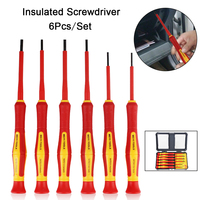 Plum Blossom Head Slotted Head Portable Convenient Insulated Screwdriver Set With Case Magnetic 1000V 6Pcs/Set Car Repair Tool
