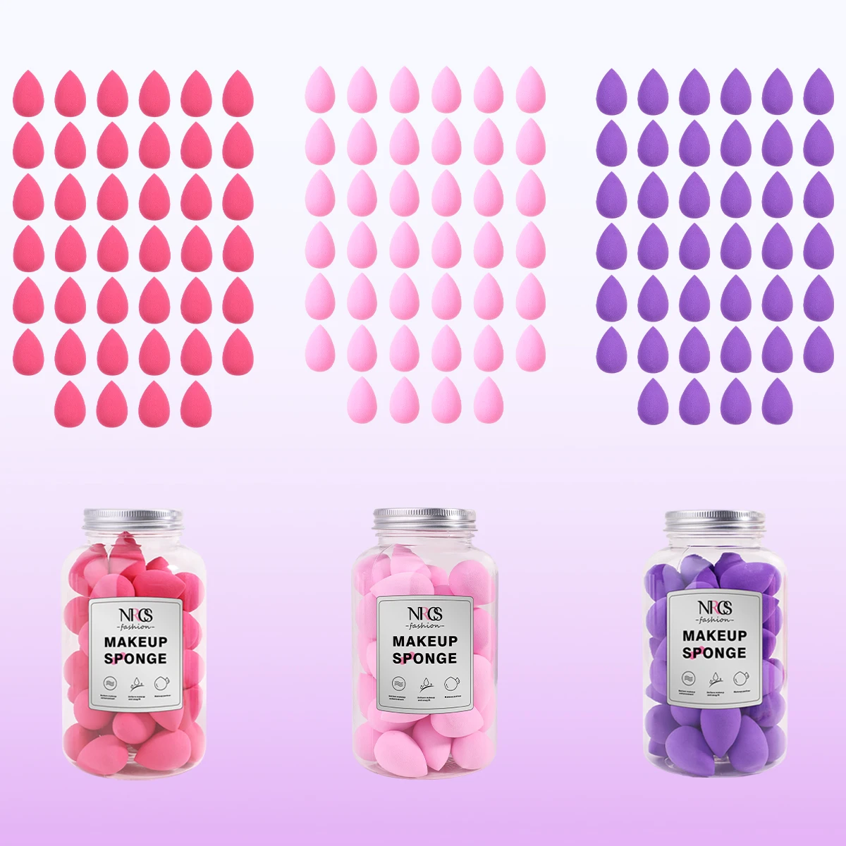 40 قطعة إسفنجة مكياج صغيرة على شكل قطرة ماء متعددة الوظائف، كرة تخزين واحدة للأساس، كونسيلر