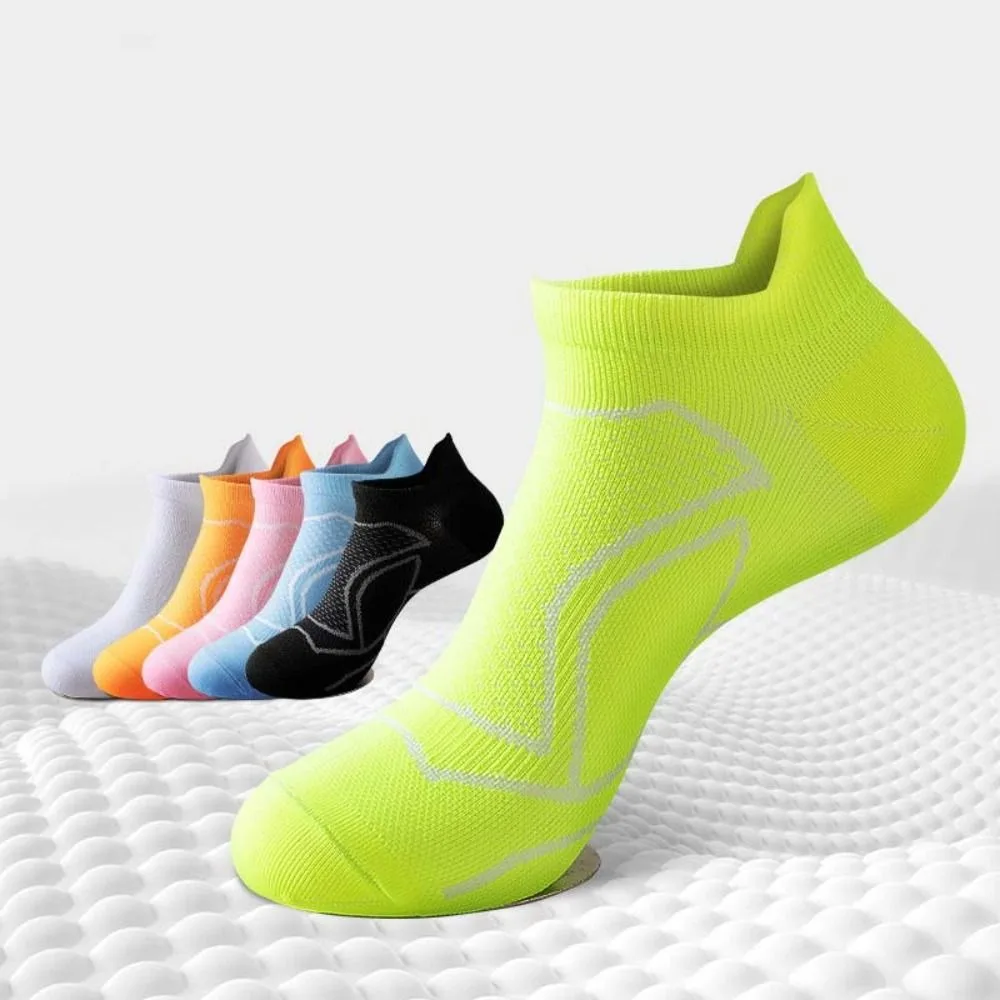 Calcetines deportivos transpirables de malla para hombre, medias tobilleras antideslizantes de retales para correr en verano, calcetines cortos finos para correr para mujer