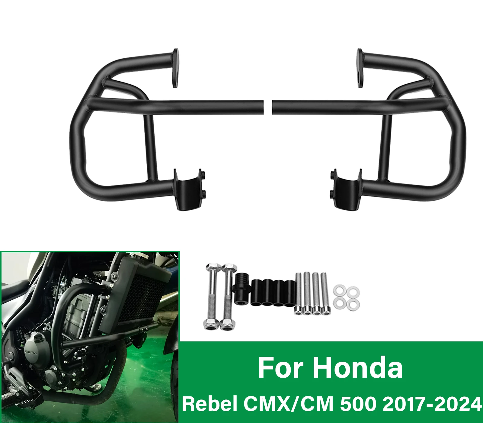

Для Honda Rebel CMX 500 2017-2021 шоссейный бампер, защита двигателя, защита от ударов-прочный стальной бампер, аксессуары для мотоциклов