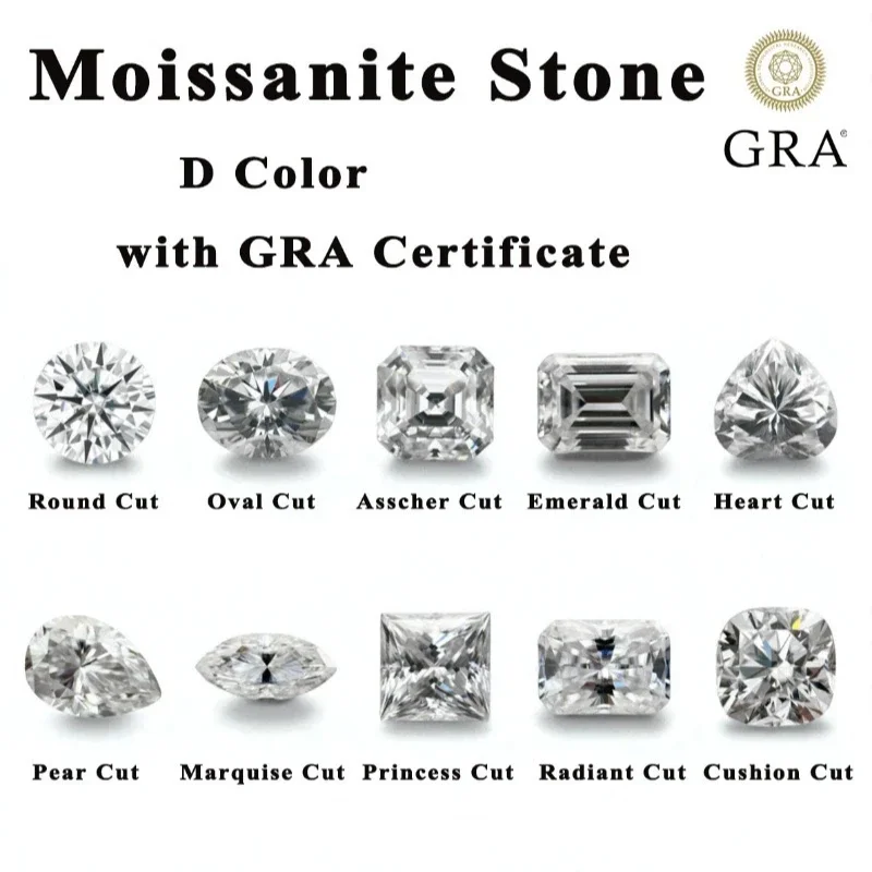 Moissanite Stone D Color VVS1 High Quality Loose Gemstones for Custom Jewelry Making with Certificate