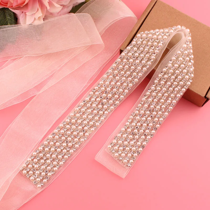 Shiny Rhinestones Wedding Dress Belt Sliver Color Crystal Bridal Belt Sash Party Woman Bride Accessories Bridesmaid Gift