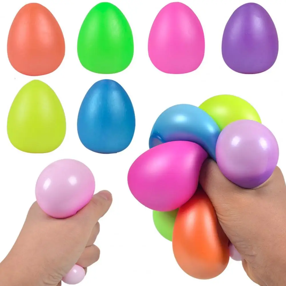 Easter Egg Simulation Egg Squishes Slow Rebound Flexible TPR Stress Relief Funny Colorful Eggs Squeeze DIY Toy Home Decoration