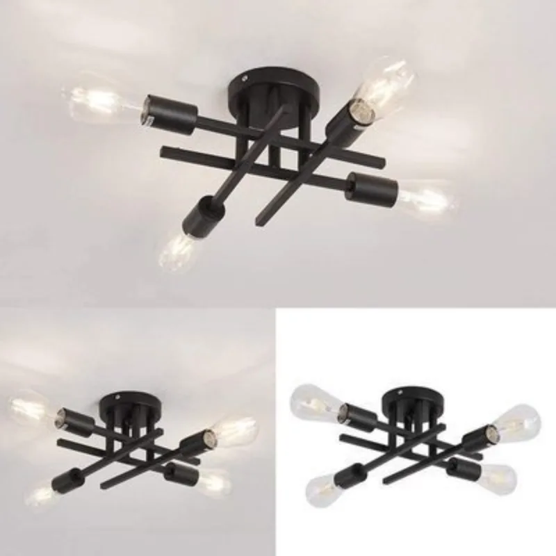 

Nordic Multi-head Wrought Iron Ceiling Light Aisle Corridor Lights Creative American Simple Modern Bedroom LED Lamps