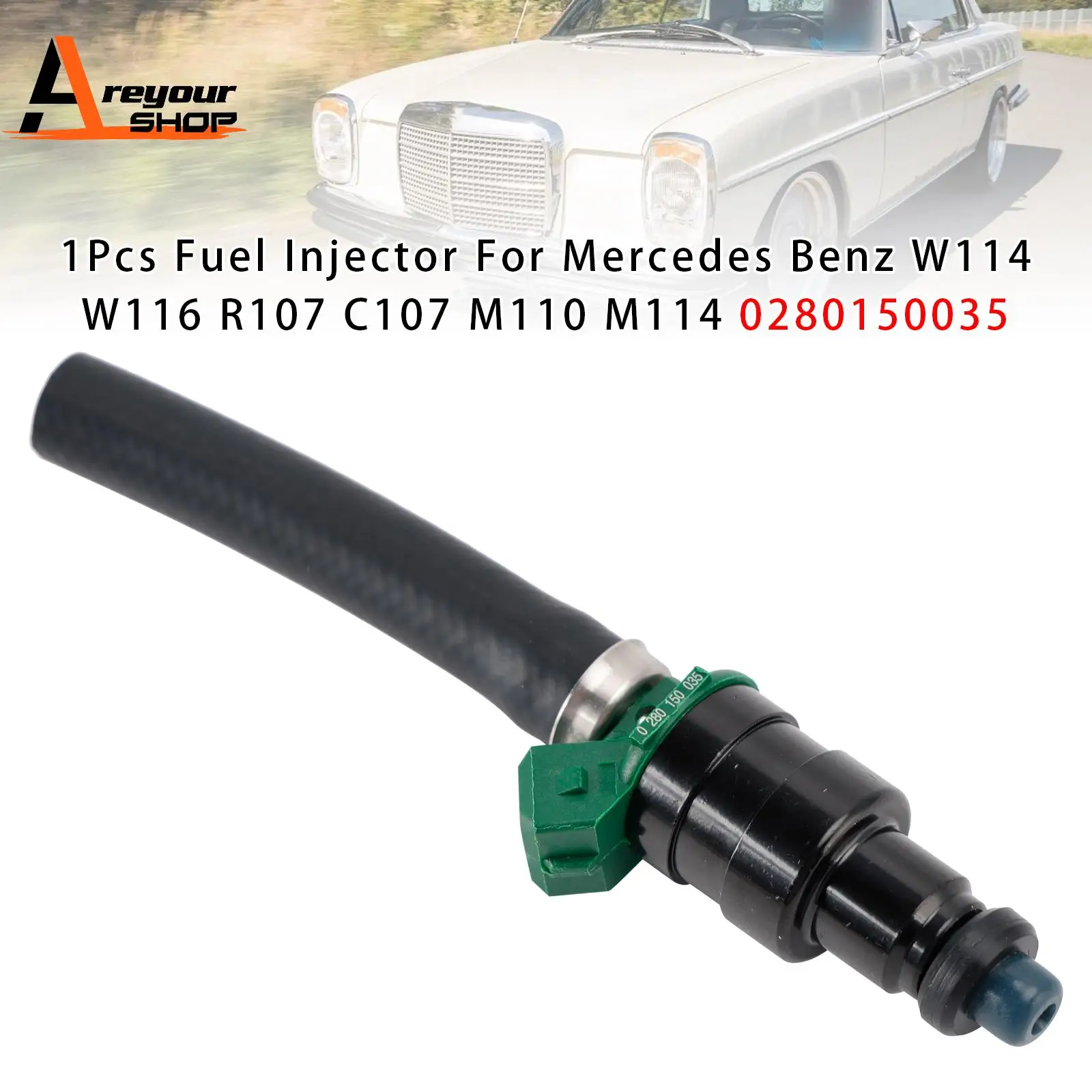 

Areyourshop 1Pc/6Pcs Fuel Injector for Mercedes Benz W114 W116 R107 C107 M110 M114 0280150035