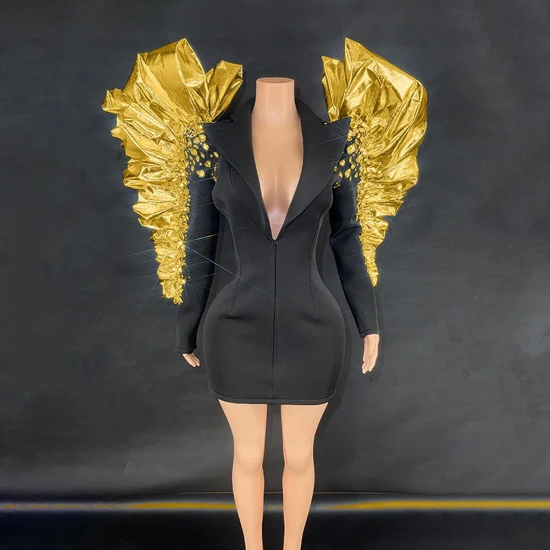 Sukienka balowa damska z przesadnymi kryształkami na ramionach, wiele kolorów, strój wieczorowy na imprezę, kostium sceniczny na wybieg, kostiumy Gogo, suknia XS7500