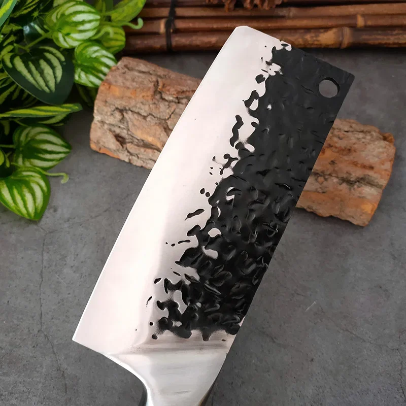 Professional Handmade Chinese Chef Kitchen Knife 5Cr15 Stainless Steel Butcher Bone Chopping Knife Chef Utility Cooking Cleaver