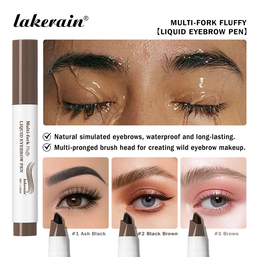 防水アイブロウペンシルマルチフォーク液体タトゥーペン長期的な汚れ防止ナチュラルルック眉毛精密メイク
