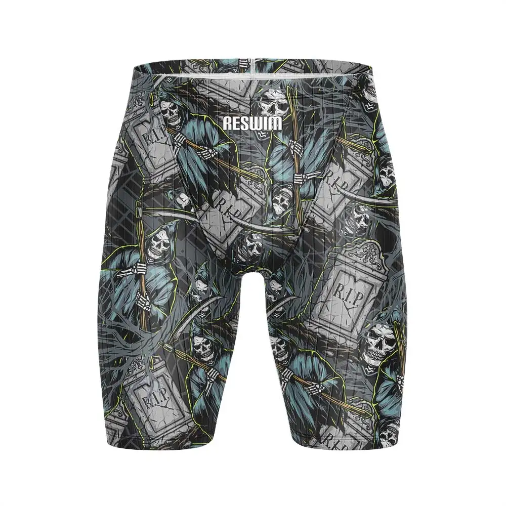

Halloween Swim Jammer Swimsuit Shorts Men's Athletic Training Swimwear Swimming Trunks Beach Tights Shorts Jammers Surfing Pants