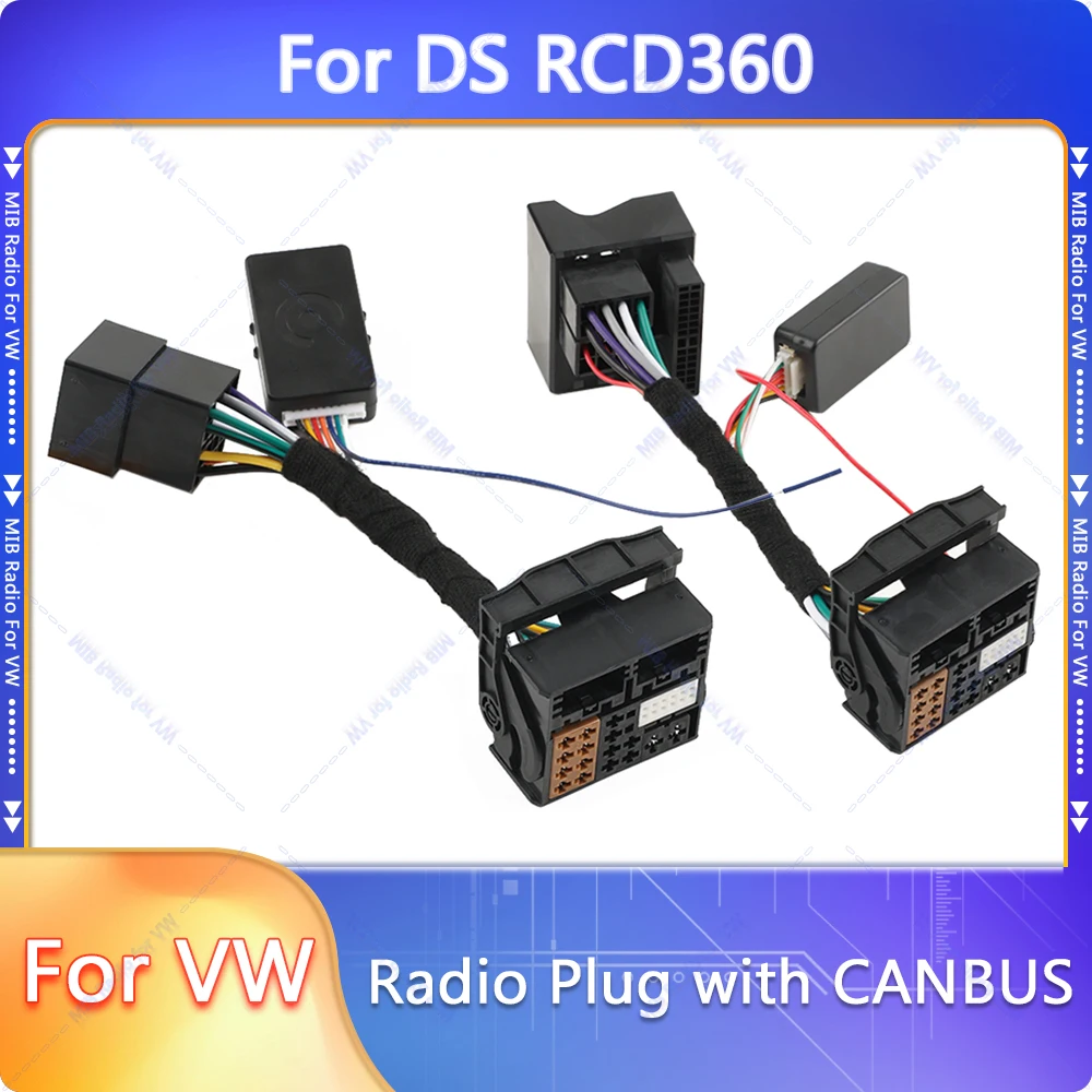 For VW Golf 6 Jetta MK5 Passat Polo Only for DS RCD360 MIB Radio Plug with CANBUS Decoder Simulator Plug and Play Radio Adapter