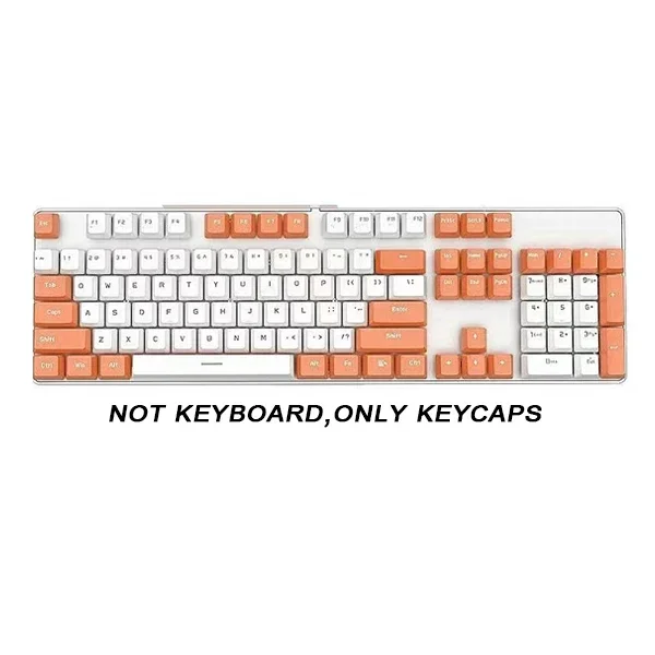 NONE 104 Stück ABS Universal mechanische Tastatur Tastenkappen ergonomische leere Tastenkappen für Cherry MX Tastatur Ersatz OEM hintergrundbeleuchtete Tastenkappe 10