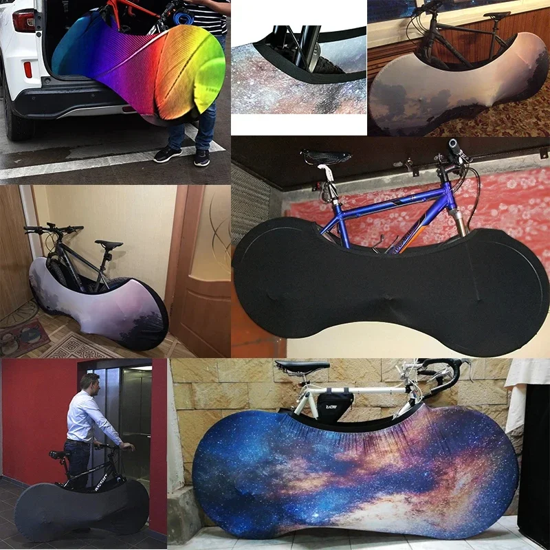 Custom Bike Cover Indoor Portable Elastic MTB Road Bike Wheel Protection Washable Dust Cover Gear Bicycle Accessories 26\
