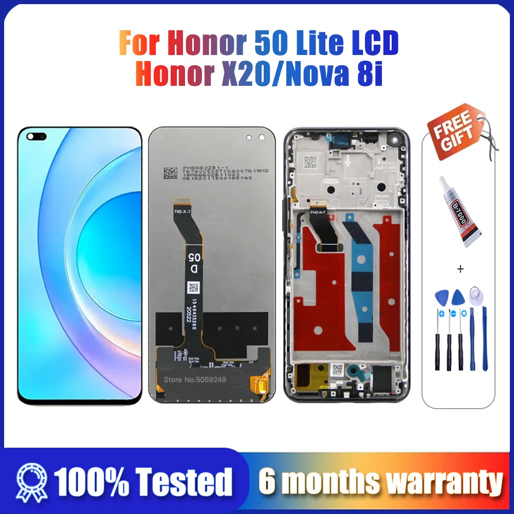 

6.67" For huawei Nova 8i LCD Display Touch Screen With frame Digitizer Assembly For Huawei Honor X20 50 Lite NTN-L22L NTN-LX1