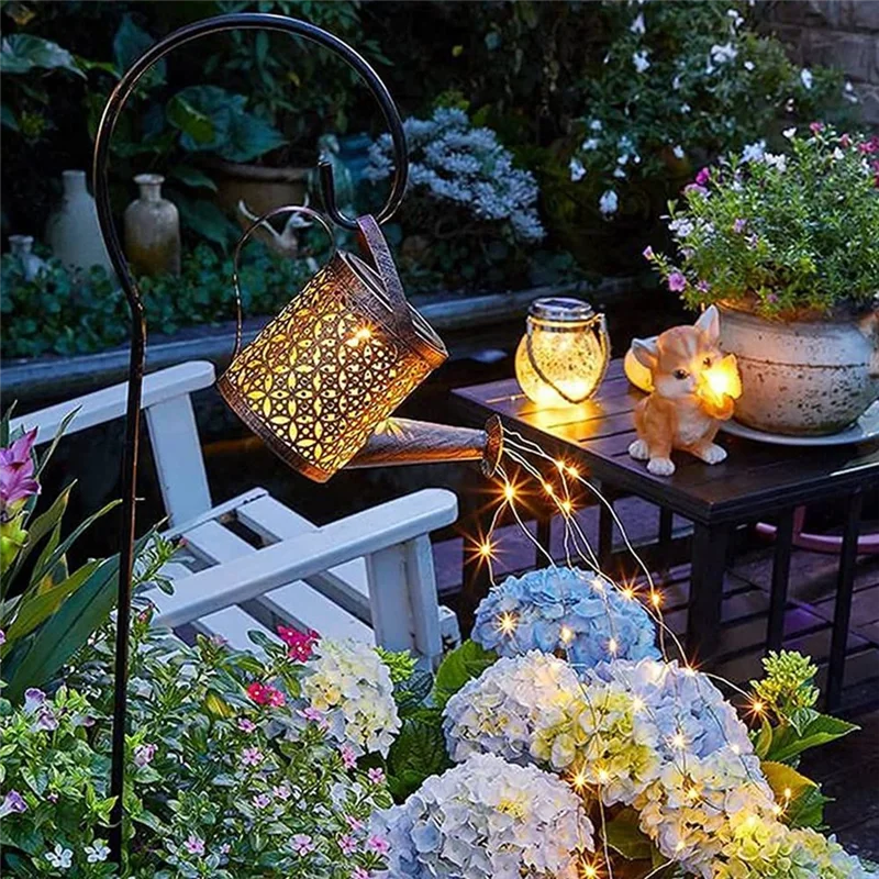 BFYLE الشمسية مسقاة ضوء معلقة شلال مصباح مقاوم للماء في الهواء الطلق حديقة ديكور ساحة الشرفة الحديقة الفناء الخلفي