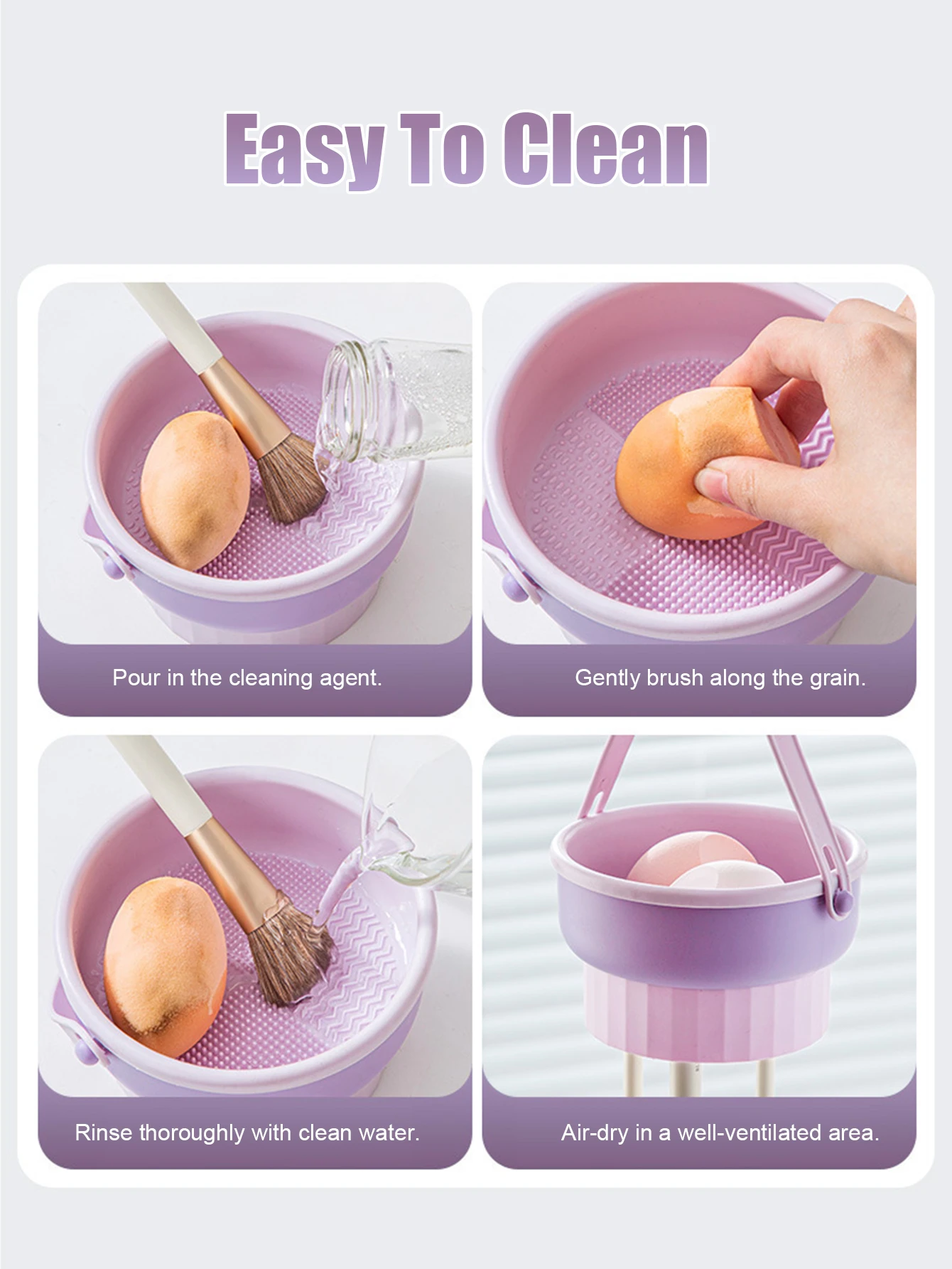 Nettoyeur de pinceaux de maquillage 3 en 1, organisateur de sèche-linge, Station de lavage et tapis de rangement en Silicone pour pinceaux cosmétiques, éponges de mélangeur de beauté