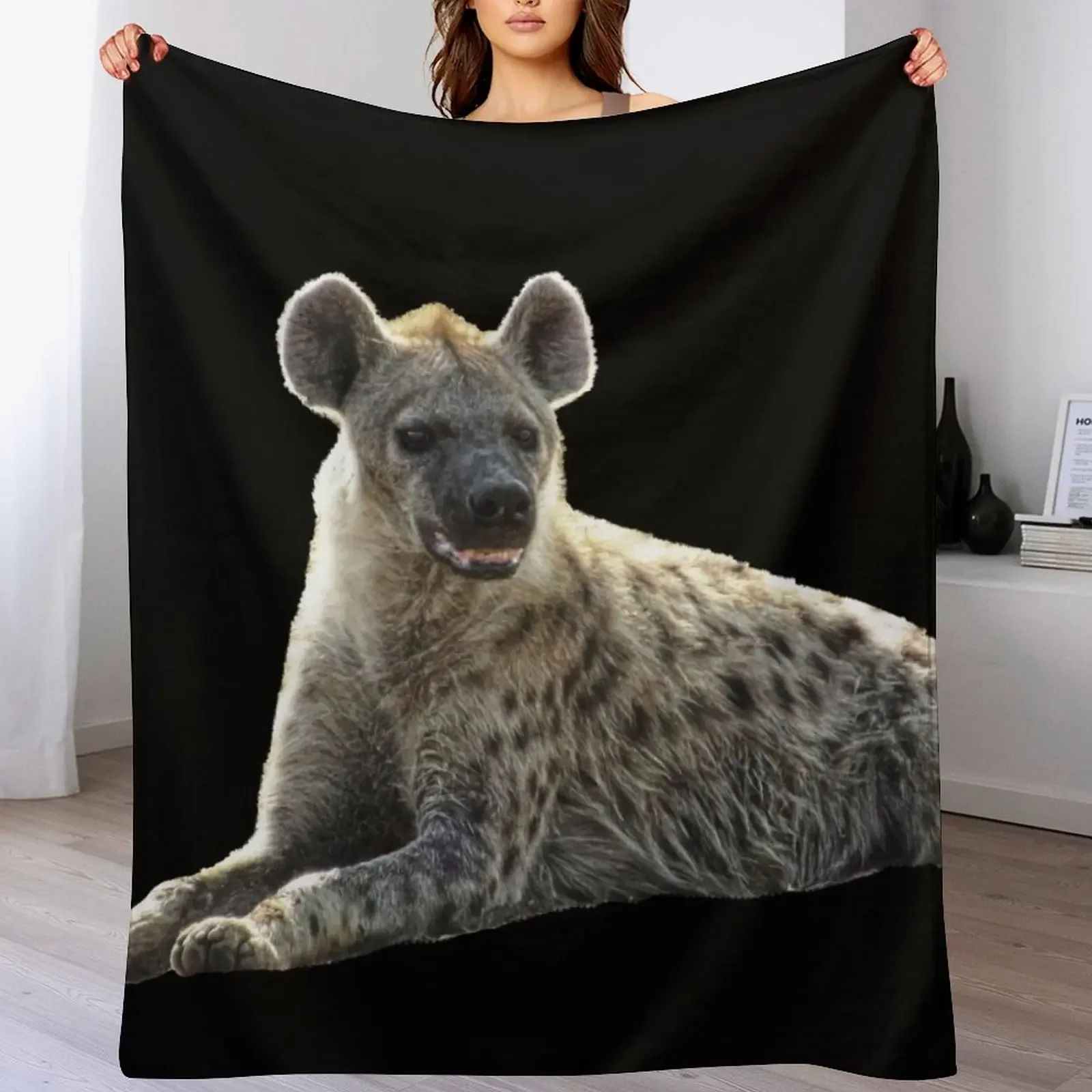 

Hyena in Kenya / Africa Throw Blanket Moving Cute Luxury Designer Blankets