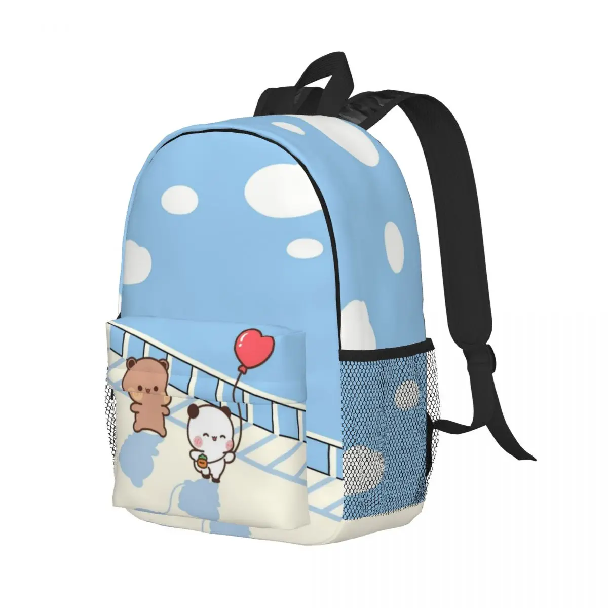 Cute Bear Panda Bubu Dudu Printed Lightweight Casual Schoolbag For School, Outdoor, Shopping, Office 15inch