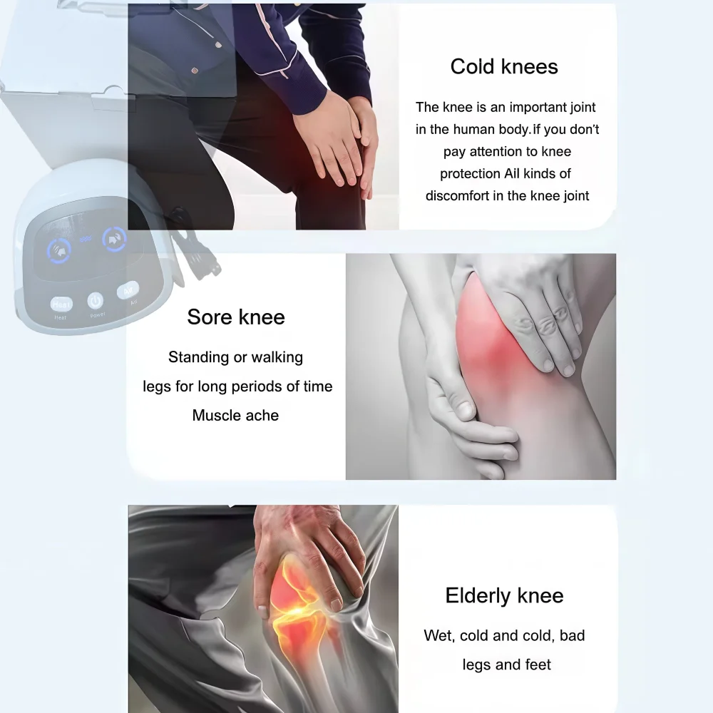 

Smart Knee Massager Wireless Red Light Infrared Air Pressure Vibration Therapy for Stiff Joints Muscles Injuries Swelling Relief