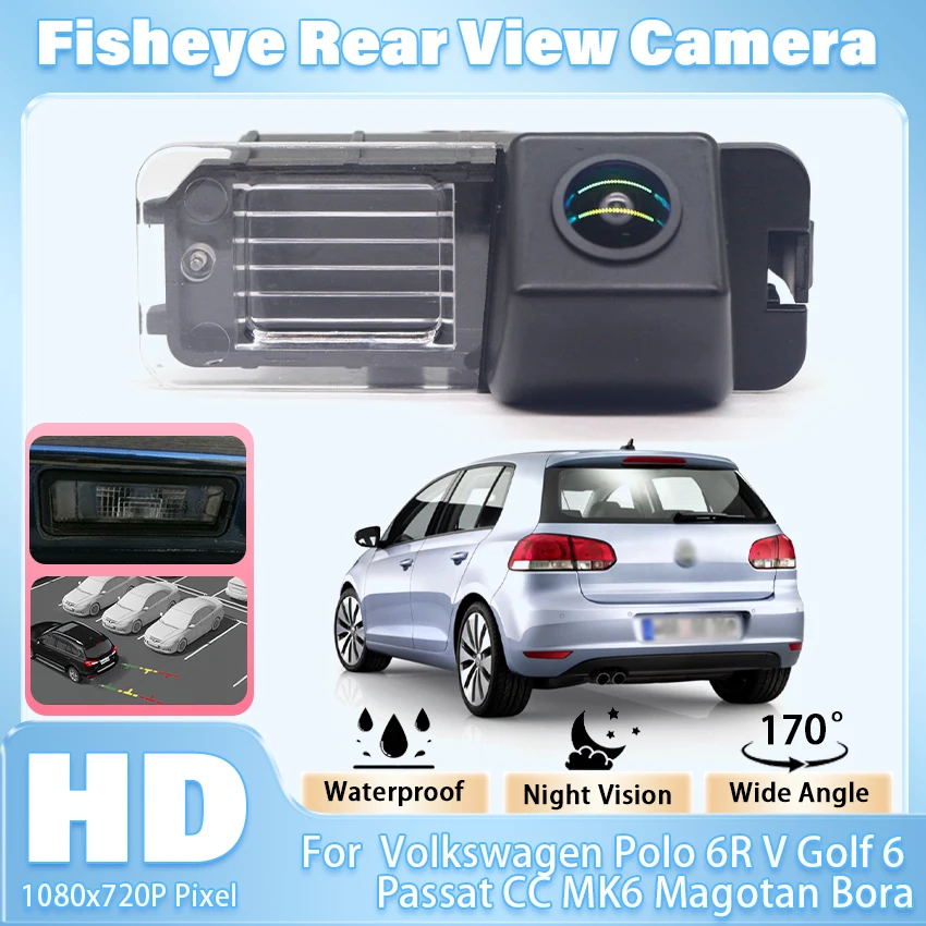 

HD CCD 170° ° Камера заднего вида «рыбий глаз» для парковки заднего вида для VW для Volkswagen Polo 6R V Golf 6 Passat CC MK6 Magotan Bora