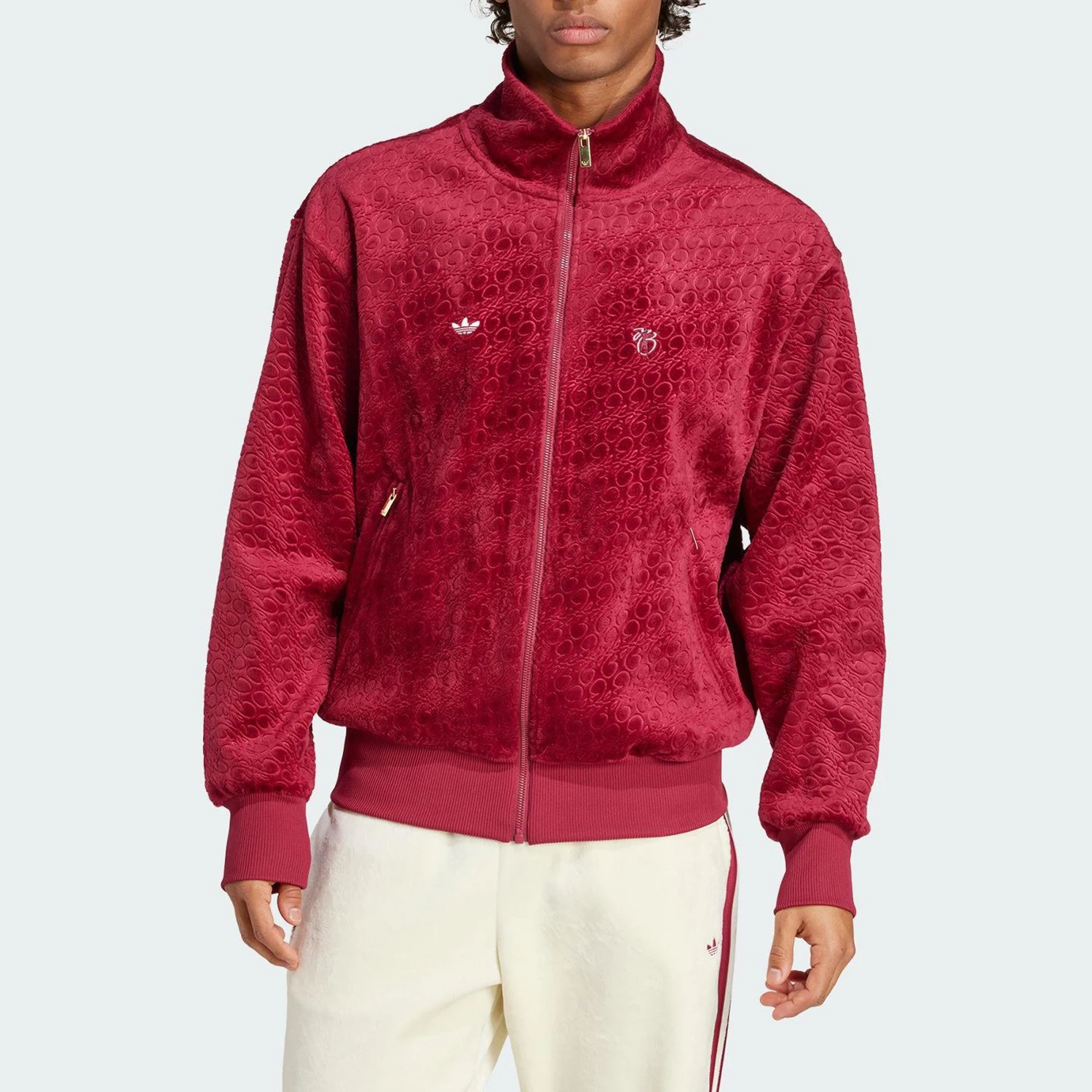 

Adidas Authentic Trefoil Men's Velvet Zippered Soccer Fashion Jacket JV9271