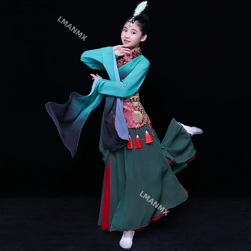 

Traditional Water Sleeve Classical Dance Performance Clothing Ancient Chinese National Umbrella Costume Fan Dancing Dancer Wear